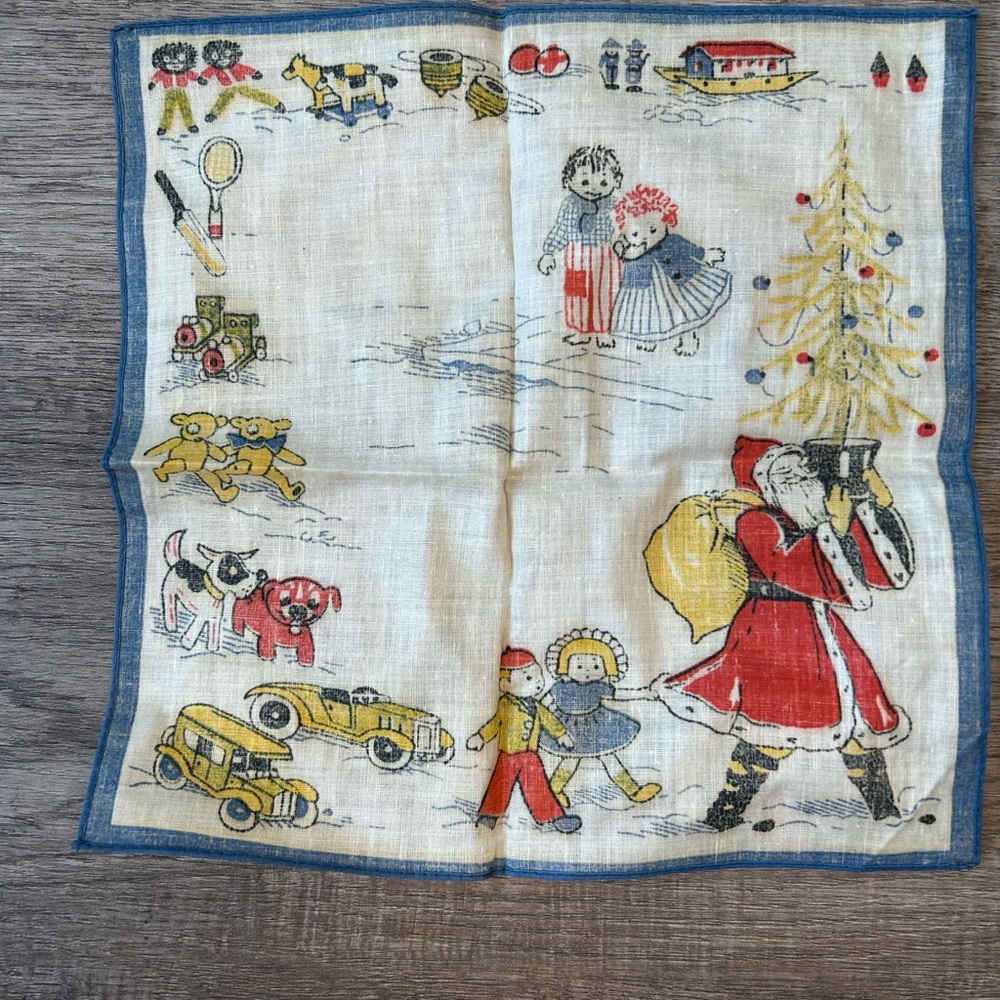 Vintage Festive Christmas Handkerchief Duo - Picture 6 of 7